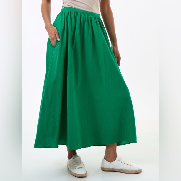 Hansen & Gretel Dresses & Skirts - Hansen & Gretal maxi skirt XS Small cotton poplin lined wrap pockets Holiday